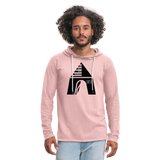 Live Dwell Abide Tabernacle Lightweight Terry Hoodie - cream heather pink