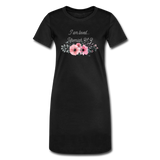 Women's T-Shirt Dress-I Am Loved Floral - black