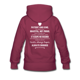 Women’s Premium Hoodie-Love IS - burgundy