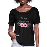 Women’s Flowy T-Shirt-I am loved - black