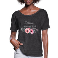 Women’s Flowy T-Shirt-I am loved - charcoal gray