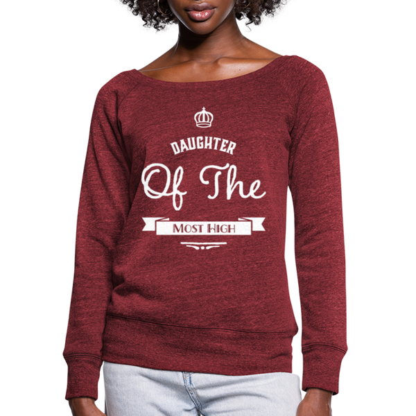 Women's Wideneck Sweatshirt-Daughter of the Most High - cardinal triblend