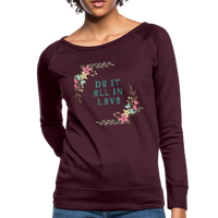 Women’s Crewneck Sweatshirt-Do it all in Love - plum