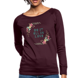 Women’s Crewneck Sweatshirt-Do it all in Love - plum