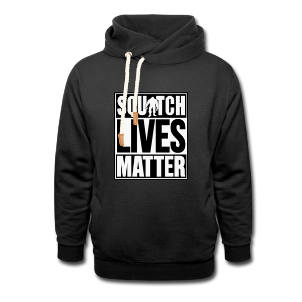 Squatch Lives Matter Shawl Collar Hoodie - black