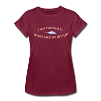 Trained in Warfare Worship - burgundy