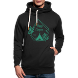 Happy Camper Shawl Collar Hoodie - black