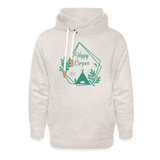 Happy Camper Shawl Collar Hoodie - heather oatmeal