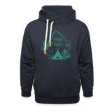 Happy Camper Shawl Collar Hoodie - navy